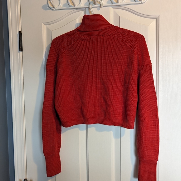 M&S Collection Red Cropped Knit Turtleneck Size XS - Picture 6 of 6